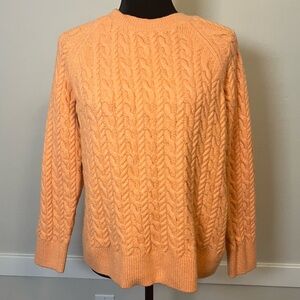 On 34th Peach Salmon Pink Orange Cable Knit Cozy Bright Winter Sweater Sz L